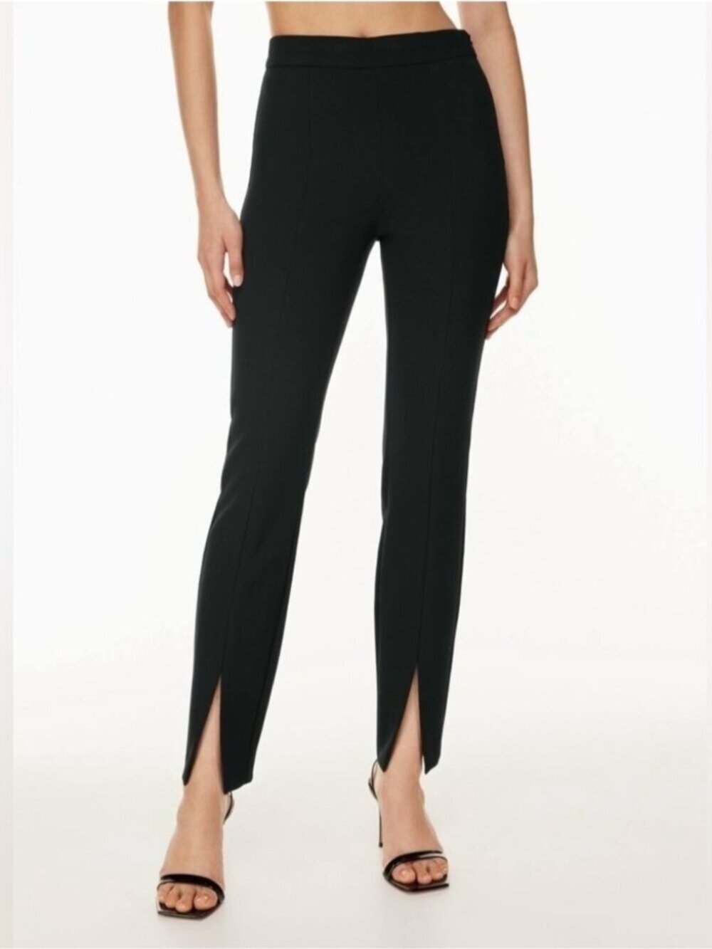 Aritzia Babaton Black Cassatt Pants with Front Slits - 4, runs large!